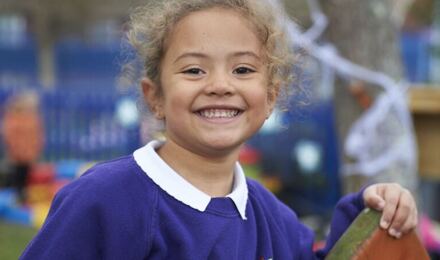 Child smiling to camera